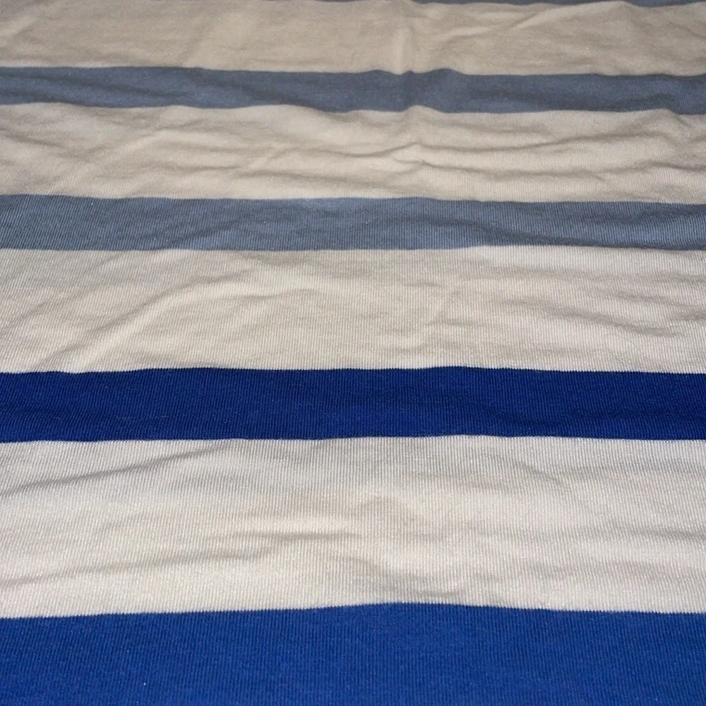 CAbi blue & white striped top. Stripes alternate from bright to faded. Size M W - Picture 5 of 5